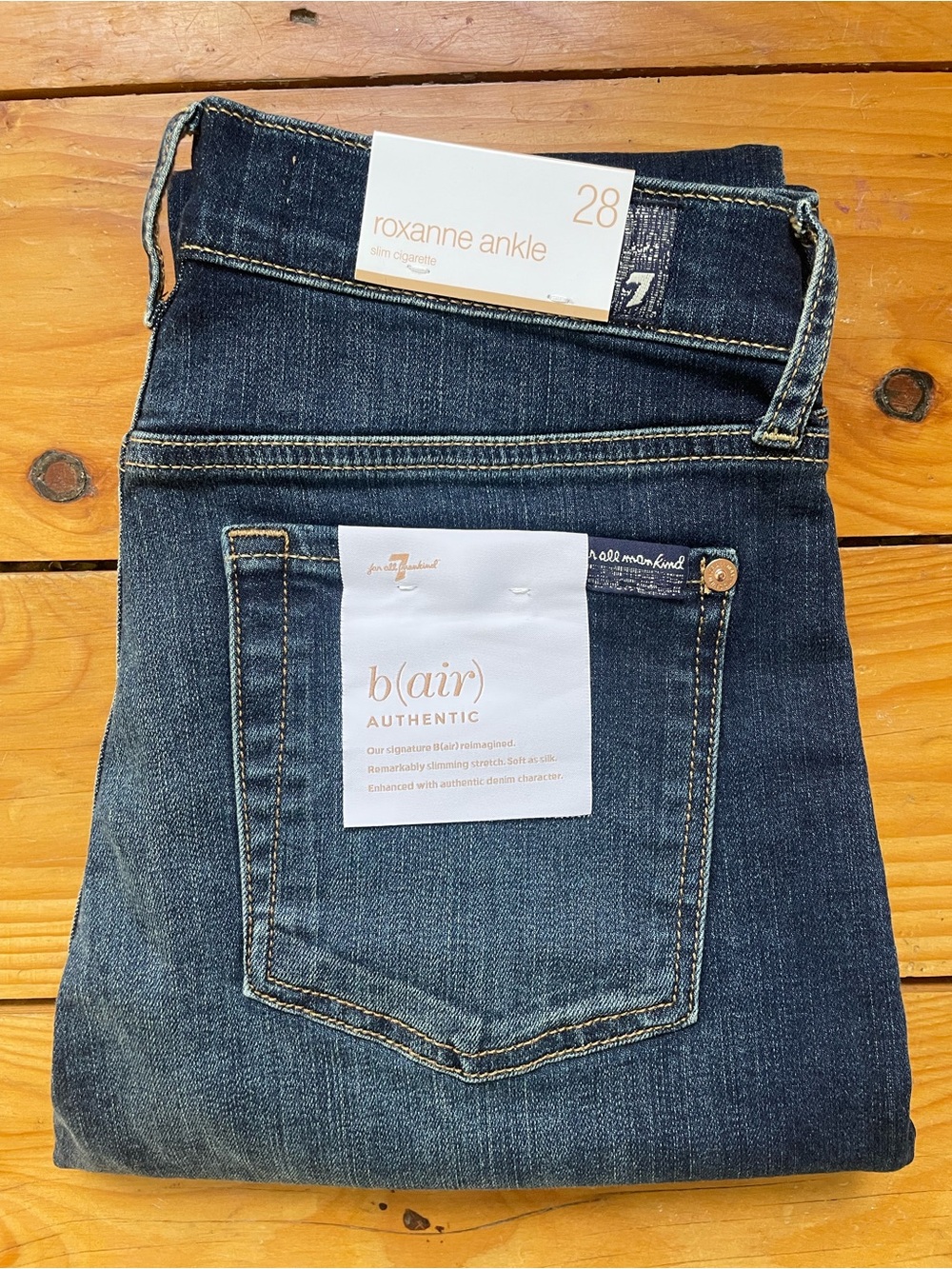 7 For All Mankind Dark Blue Roxanne Ankle Jeans